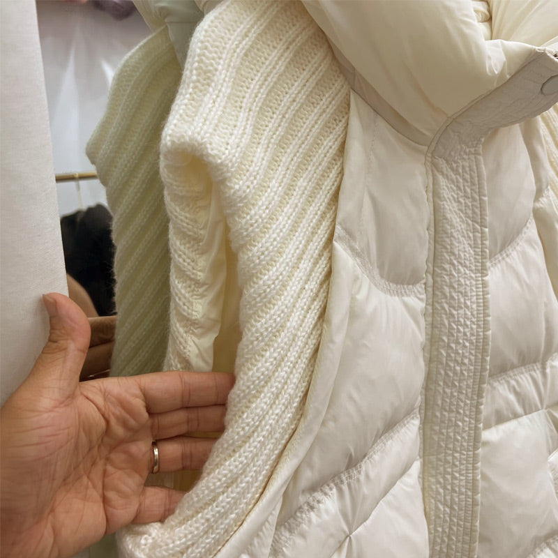 ❄️HOT SALE❄️ Women's Sleeveless Knitted Patchwork Down Vest Coat