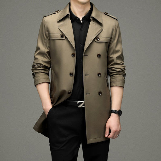 🎁Men's Double Breasted Windbreaker Jacket