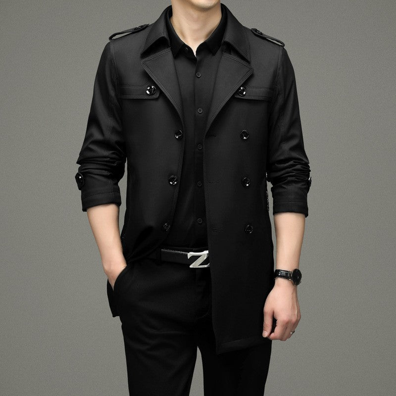 🎁Men's Double Breasted Windbreaker Jacket