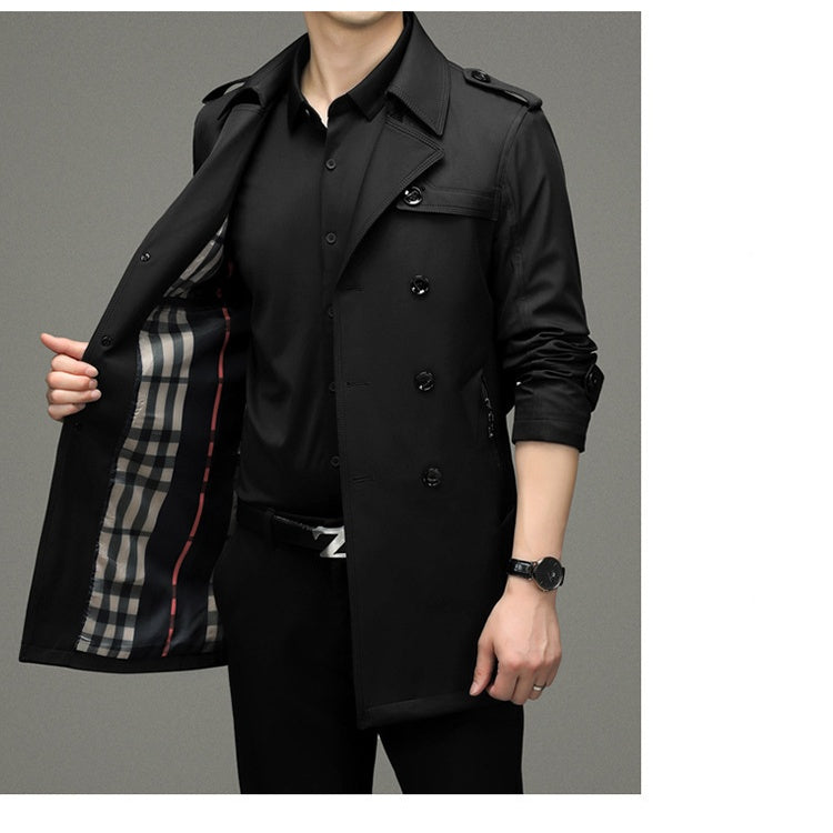 🎁Men's Double Breasted Windbreaker Jacket