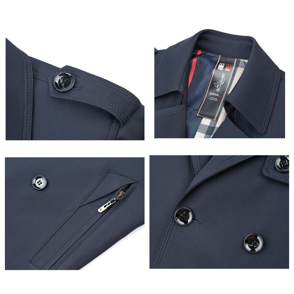 🎁Men's Double Breasted Windbreaker Jacket