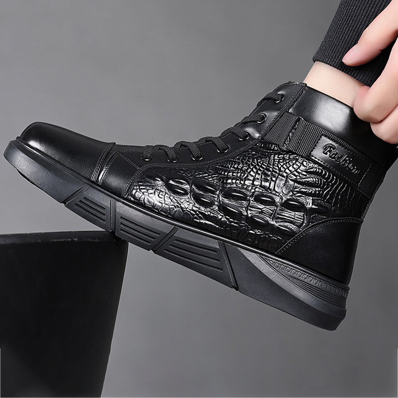 👞Men's Waterproof Warm Faux Leather Snow Boots
