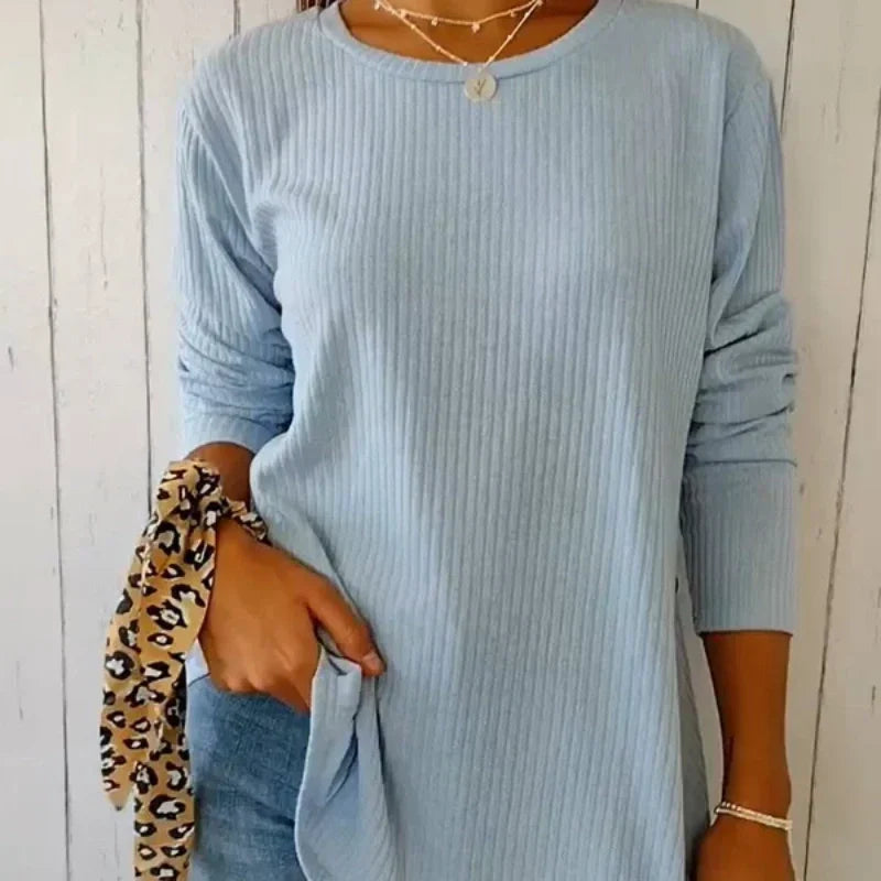🍁Women’s Casual Long Sleeve Solid Color Button T-Shirt
