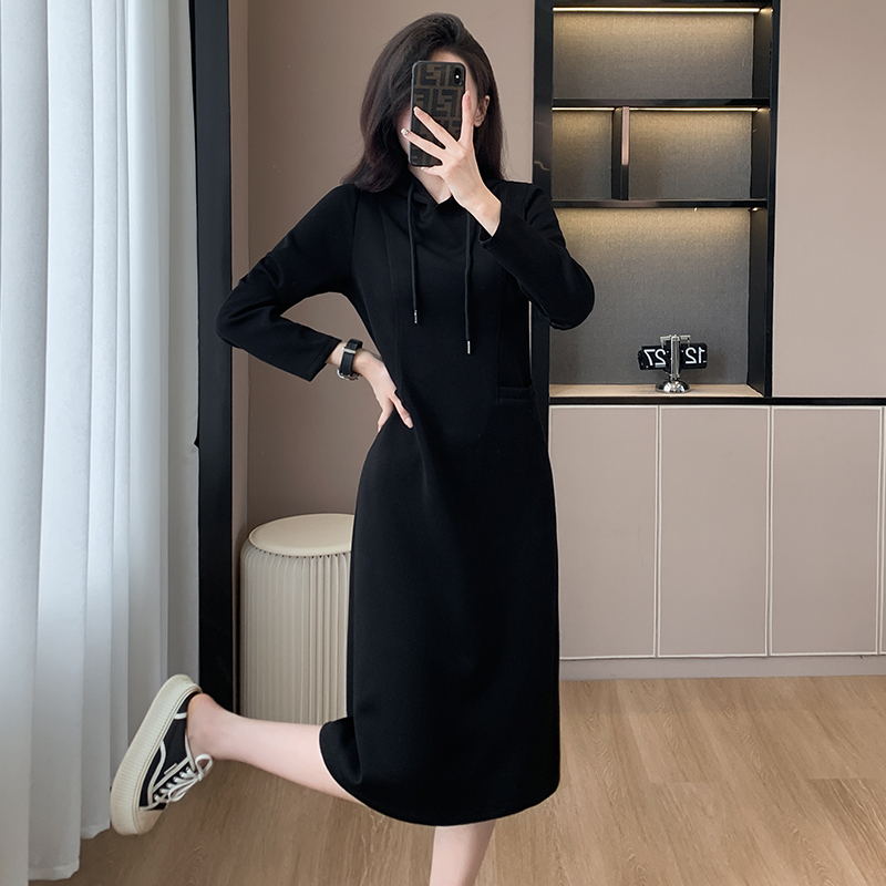 💖[Gift For Women] Women's Long Sleeve Hooded Pockets Sweatshirt Dress