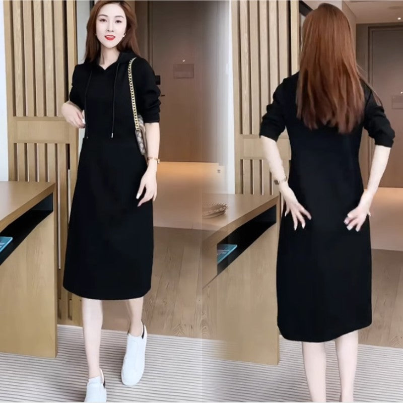💖[Gift For Women] Women's Long Sleeve Hooded Pockets Sweatshirt Dress