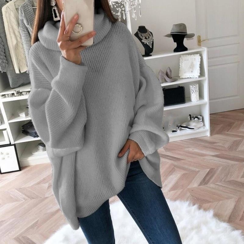 🌸Women’s Oversized Turtleneck Solid Color Knit Sweater