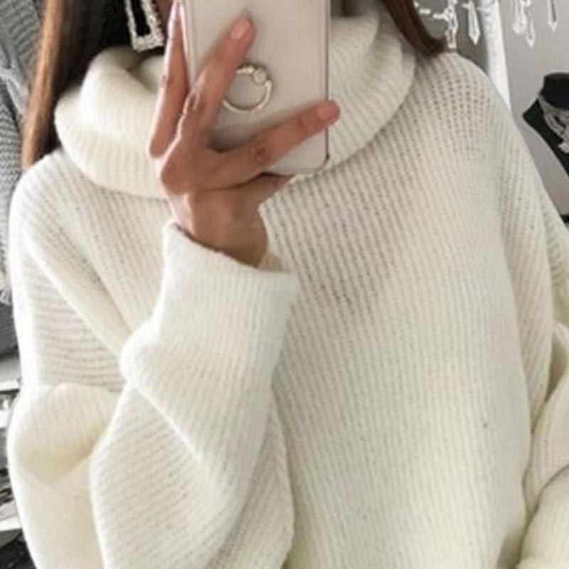 🌸Women’s Oversized Turtleneck Solid Color Knit Sweater