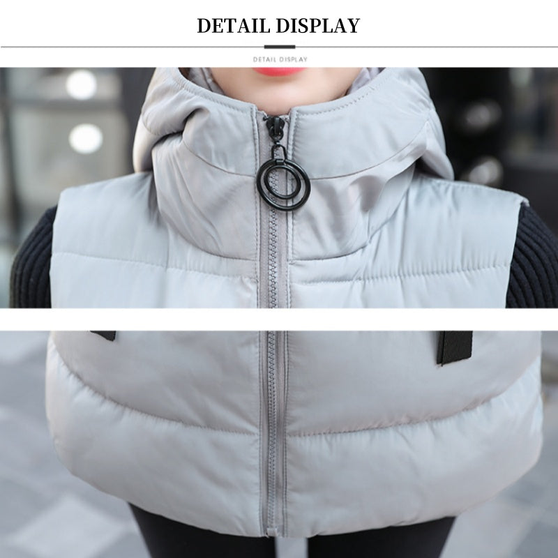 ❄️🧥Women's Cotton-Padded Zipper Long Sleeveless Vest