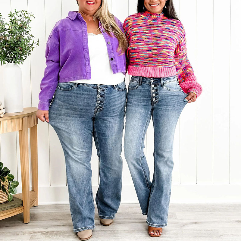 🔥HOT SALE 50% OFF🔥 Women’s Button-Fly Bootcut Jeans