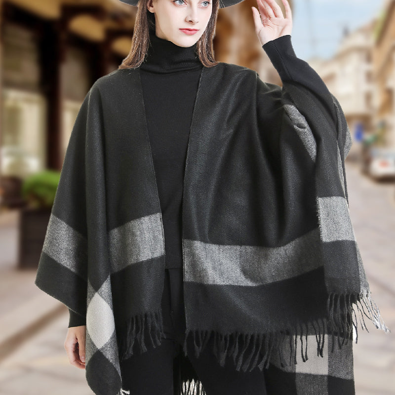🔥Hot New Arrivals🔥 Women's Elegant Fringed Poncho Shawl Wrap