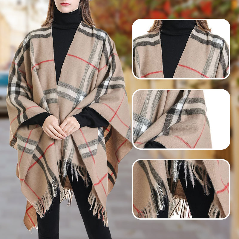 🔥Hot New Arrivals🔥 Women's Elegant Fringed Poncho Shawl Wrap