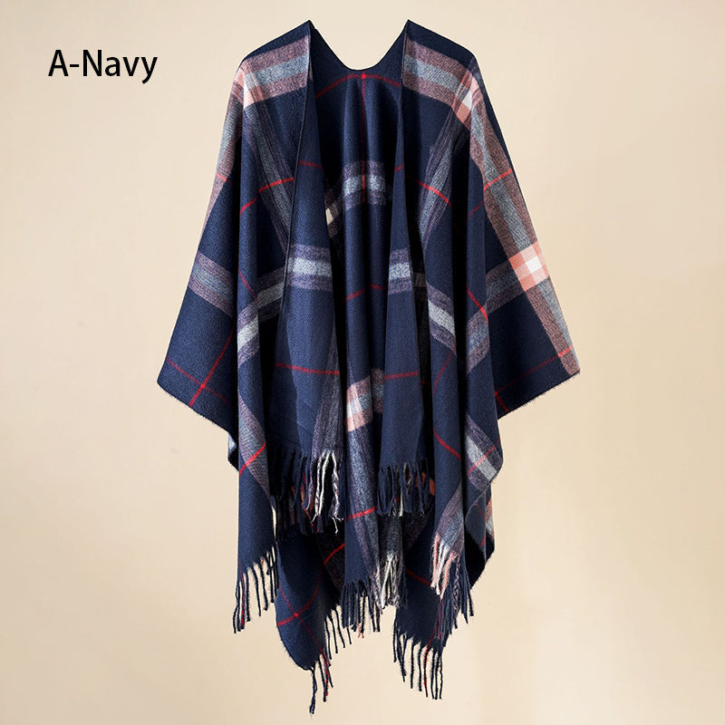 🔥Hot New Arrivals🔥 Women's Elegant Fringed Poncho Shawl Wrap