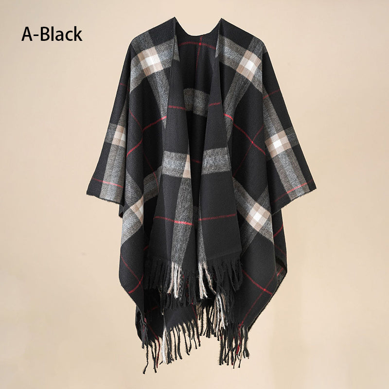 🔥Hot New Arrivals🔥 Women's Elegant Fringed Poncho Shawl Wrap