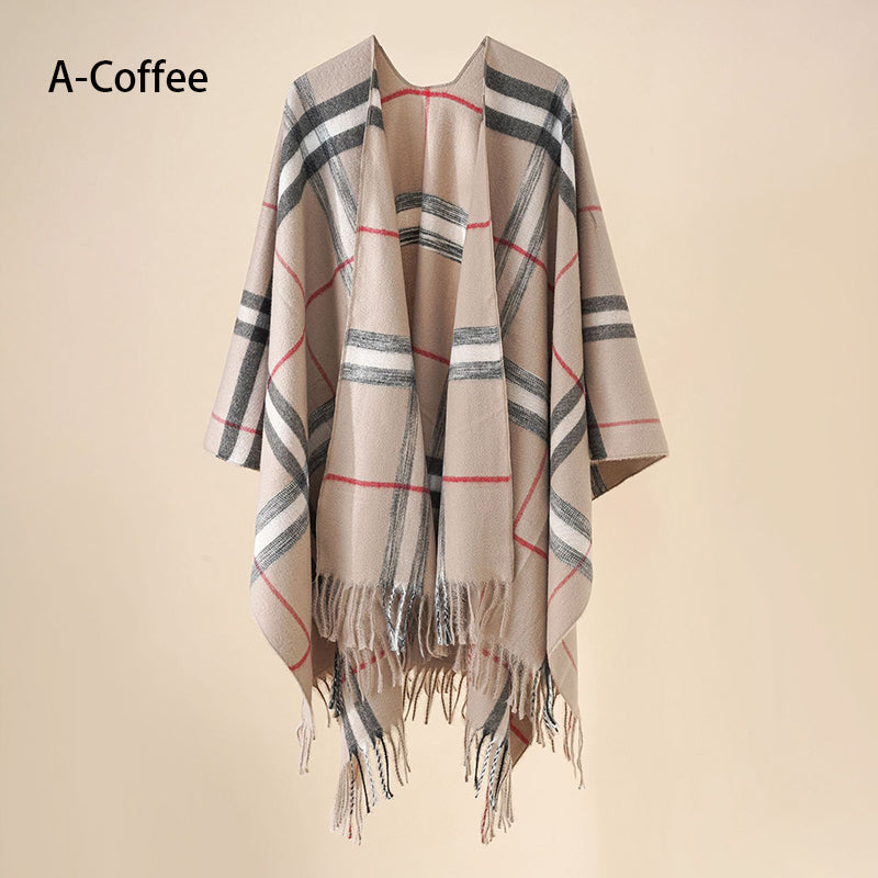 🔥Hot New Arrivals🔥 Women's Elegant Fringed Poncho Shawl Wrap