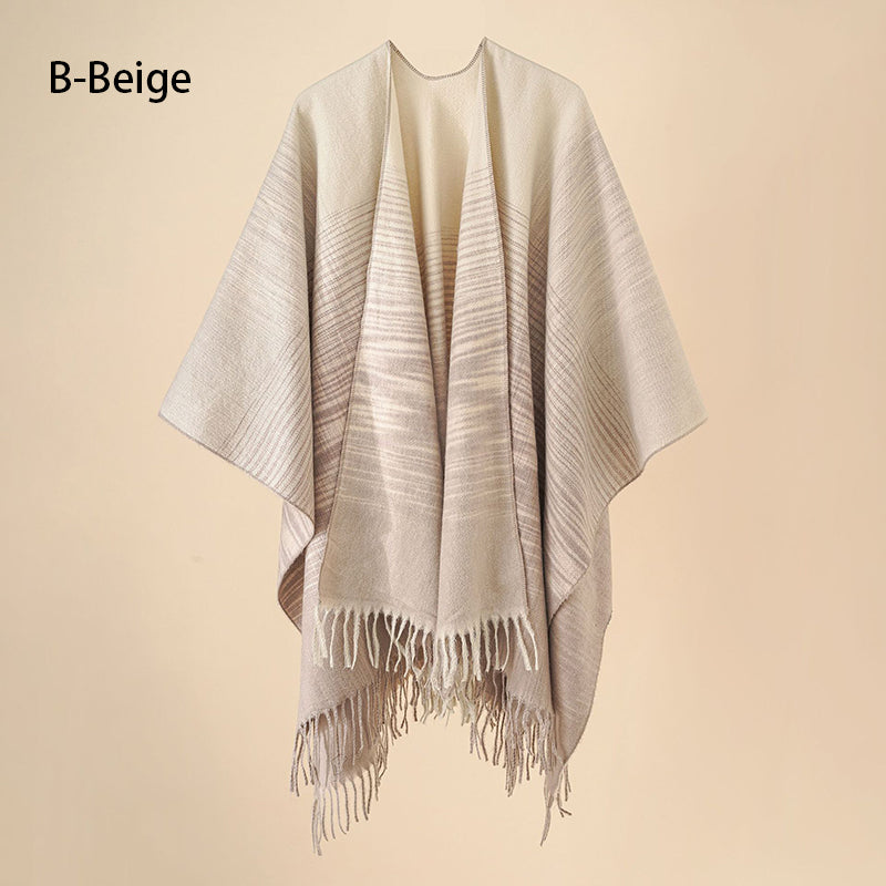 🔥Hot New Arrivals🔥 Women's Elegant Fringed Poncho Shawl Wrap