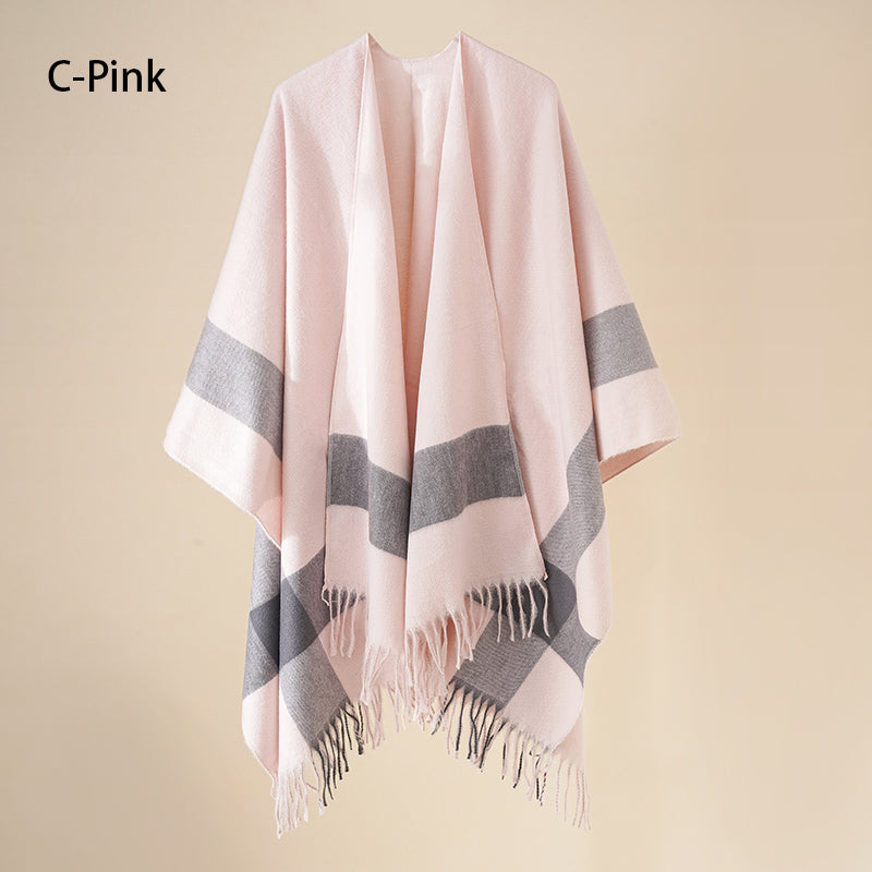 🔥Hot New Arrivals🔥 Women's Elegant Fringed Poncho Shawl Wrap