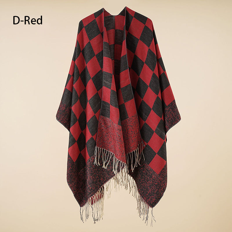 🔥Hot New Arrivals🔥 Women's Elegant Fringed Poncho Shawl Wrap