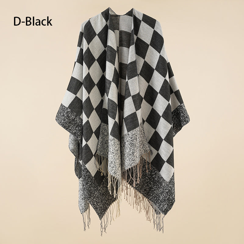 🔥Hot New Arrivals🔥 Women's Elegant Fringed Poncho Shawl Wrap