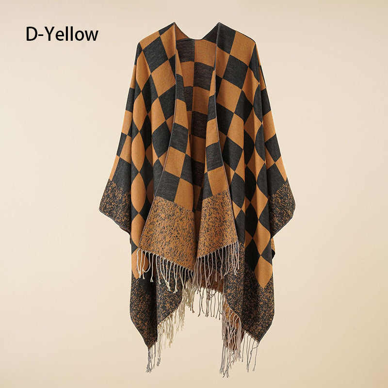 🔥Hot New Arrivals🔥 Women's Elegant Fringed Poncho Shawl Wrap