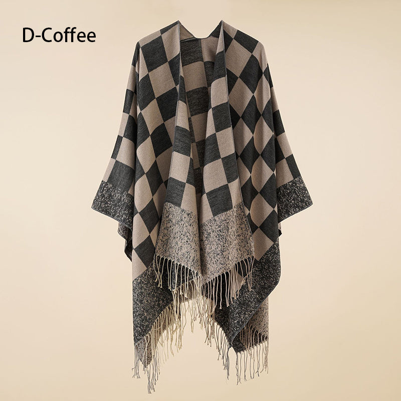 🔥Hot New Arrivals🔥 Women's Elegant Fringed Poncho Shawl Wrap