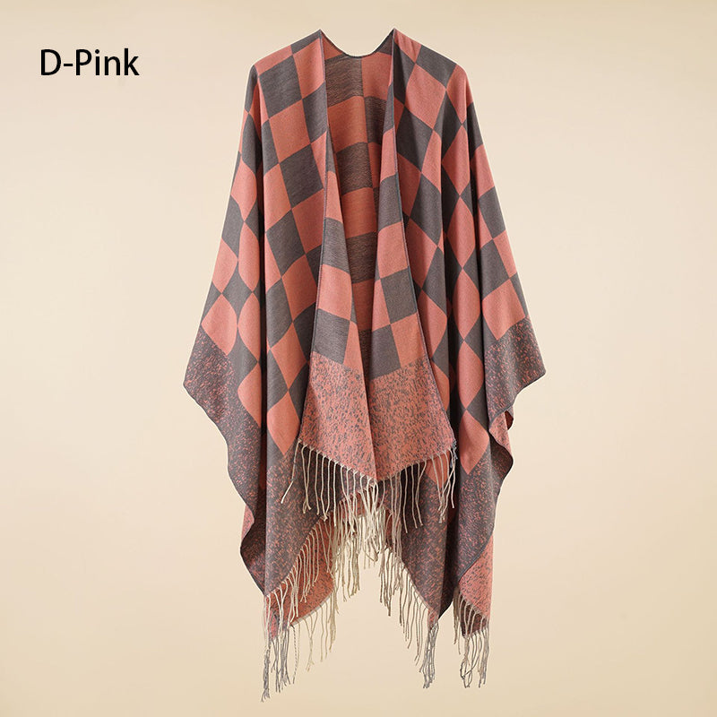 🔥Hot New Arrivals🔥 Women's Elegant Fringed Poncho Shawl Wrap