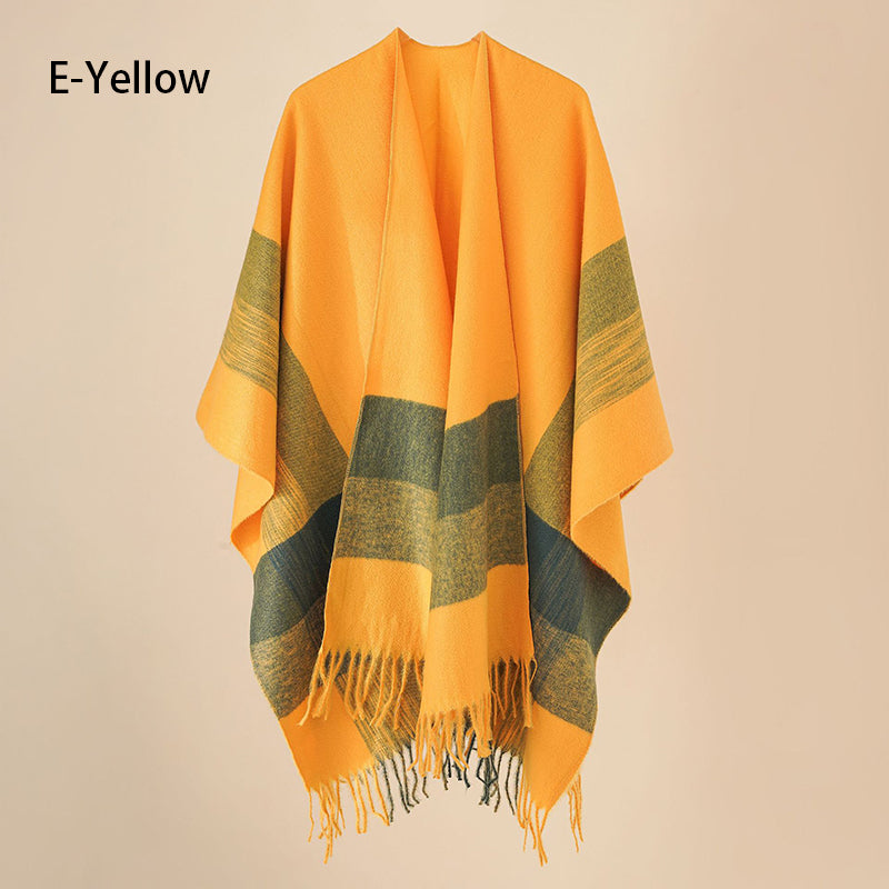 🔥Hot New Arrivals🔥 Women's Elegant Fringed Poncho Shawl Wrap