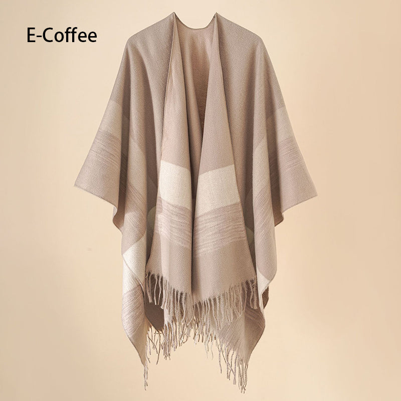 🔥Hot New Arrivals🔥 Women's Elegant Fringed Poncho Shawl Wrap