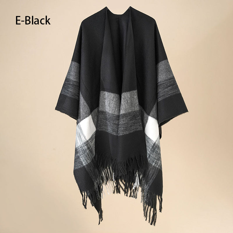 🔥Hot New Arrivals🔥 Women's Elegant Fringed Poncho Shawl Wrap