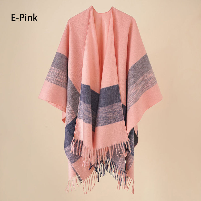 🔥Hot New Arrivals🔥 Women's Elegant Fringed Poncho Shawl Wrap