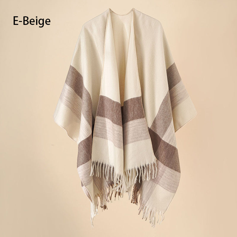 🔥Hot New Arrivals🔥 Women's Elegant Fringed Poncho Shawl Wrap