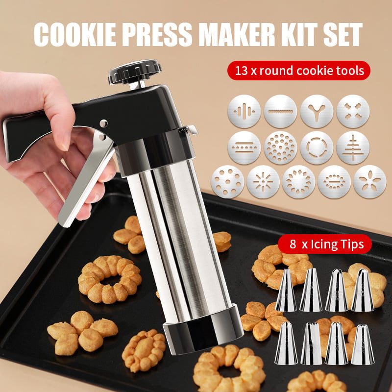 Stainless Steel Cookie Pres(Complimentary 13 Discs & 8 Nozzles)