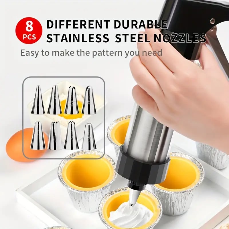 Stainless Steel Cookie Pres(Complimentary 13 Discs & 8 Nozzles)