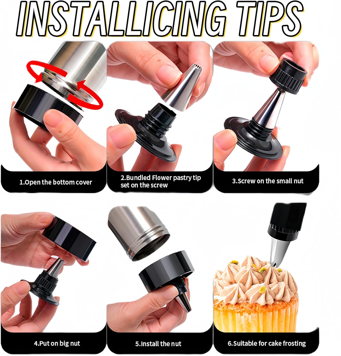 Stainless Steel Cookie Pres(Complimentary 13 Discs & 8 Nozzles)