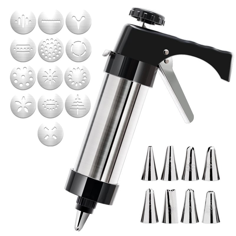 Stainless Steel Cookie Pres(Complimentary 13 Discs & 8 Nozzles)