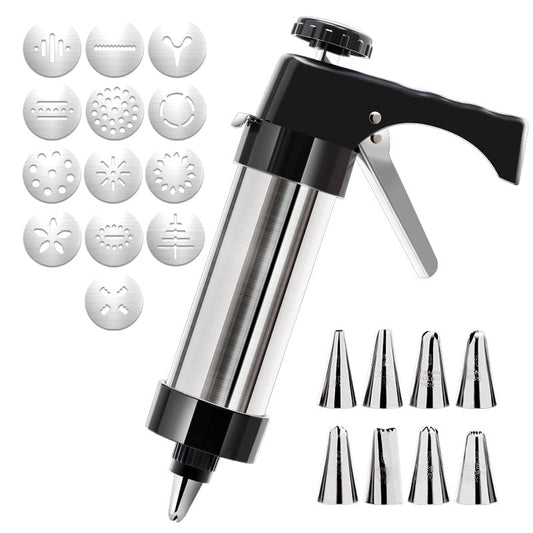 Stainless Steel Cookie Pres(Complimentary 13 Discs & 8 Nozzles)