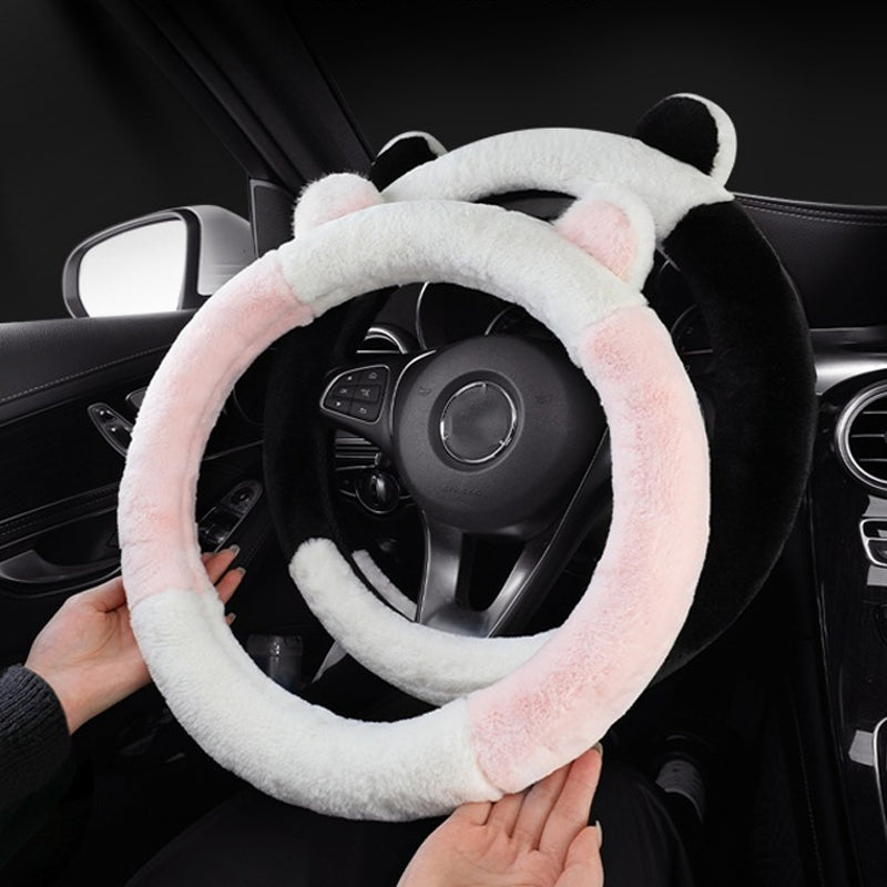 🎁Universal Non-slip Soft Cute Cat Ears Plush Steering Wheel Cover