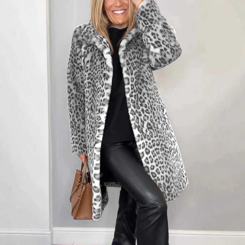 🎉Winter Hot Sale 50% Off🌹Women's Leopard Print Mid-Length Jacket