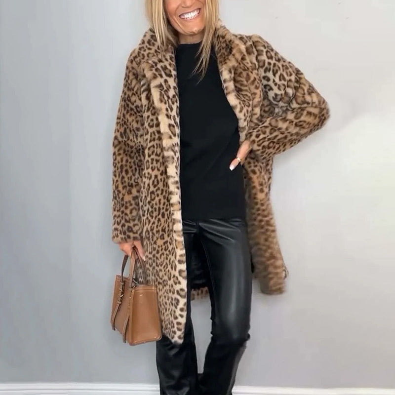 🎉Winter Hot Sale 50% Off🌹Women's Leopard Print Mid-Length Jacket