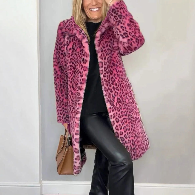 🎉Winter Hot Sale 50% Off🌹Women's Leopard Print Mid-Length Jacket