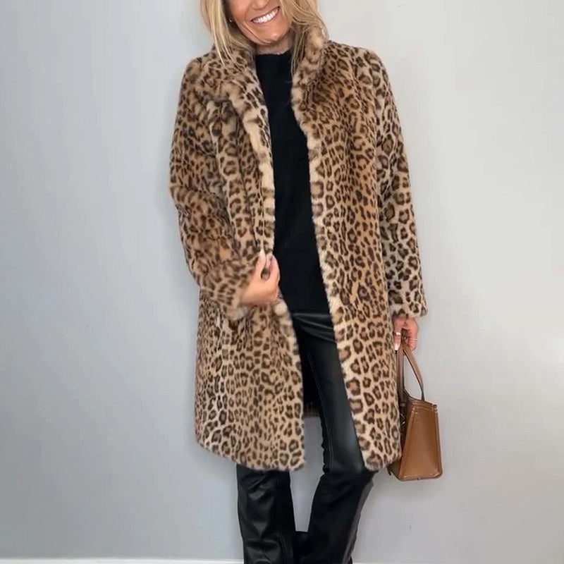 🎉Winter Hot Sale 50% Off🌹Women's Leopard Print Mid-Length Jacket