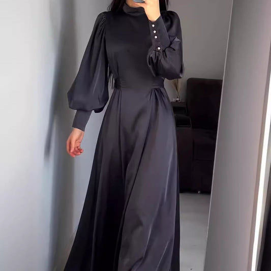 🔥Hot Sale 50% off🔥 Women's Long Sleeve Tie Waist Pleated Dress