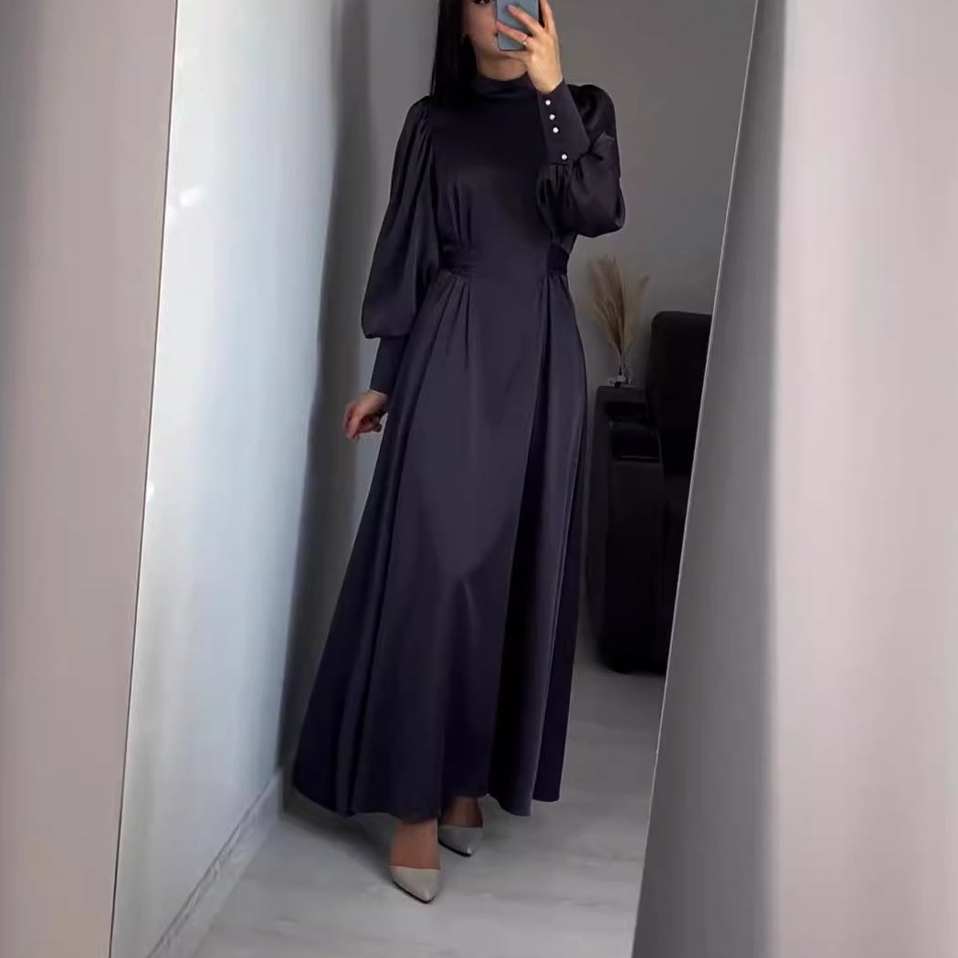 🔥Hot Sale 50% off🔥 Women's Long Sleeve Tie Waist Pleated Dress