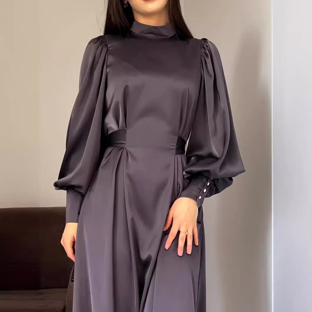 🔥Hot Sale 50% off🔥 Women's Long Sleeve Tie Waist Pleated Dress