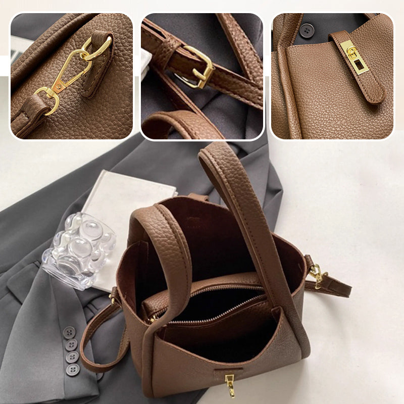 💖Women's Large Capacity Faux Leather Bucket Bag