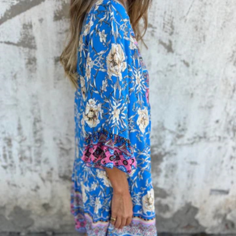 🔥2025 NEW SALES - 50% OFF🔥Casual Floral V-Neck Button Closure Dress