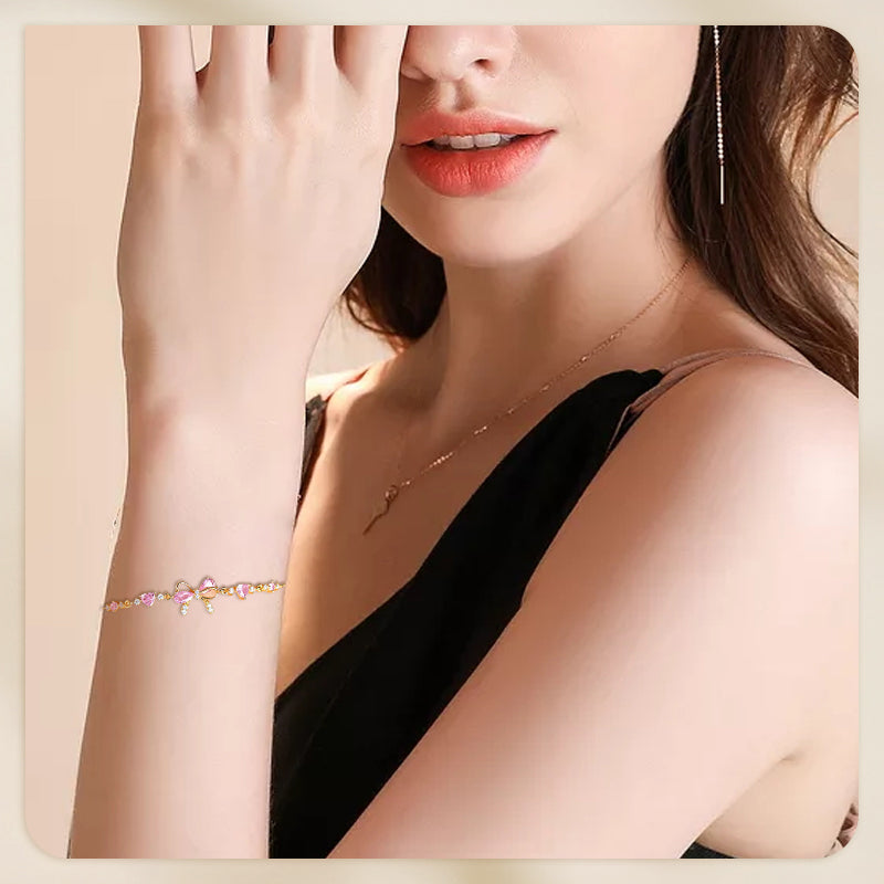 Women’s Delicate Pink Bow Bracelet