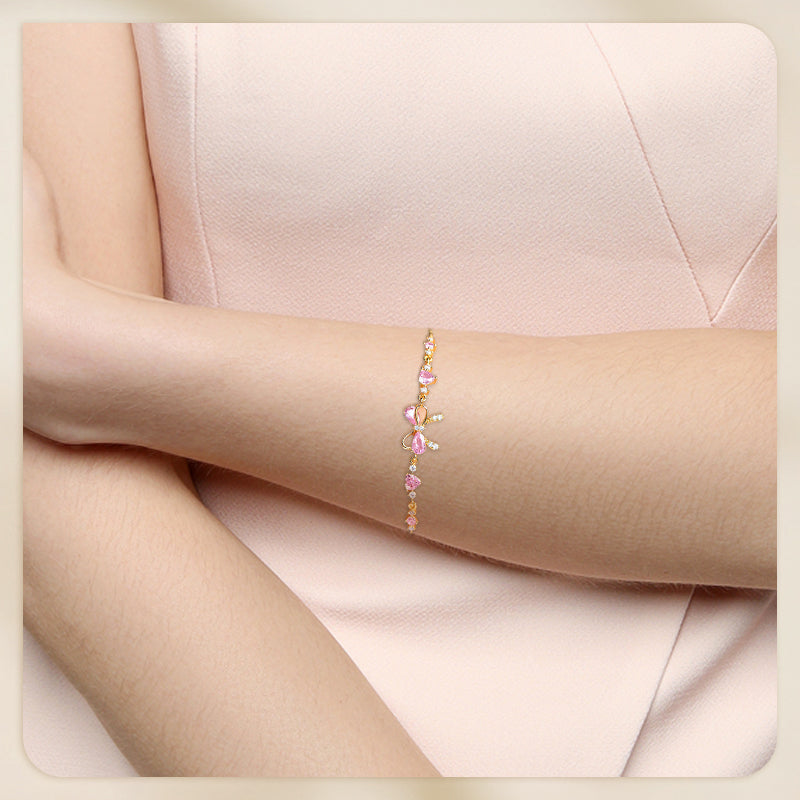 Women’s Delicate Pink Bow Bracelet