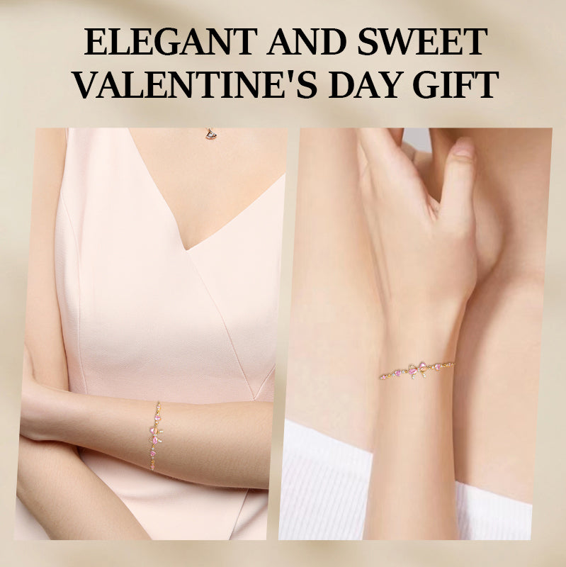 Women’s Delicate Pink Bow Bracelet