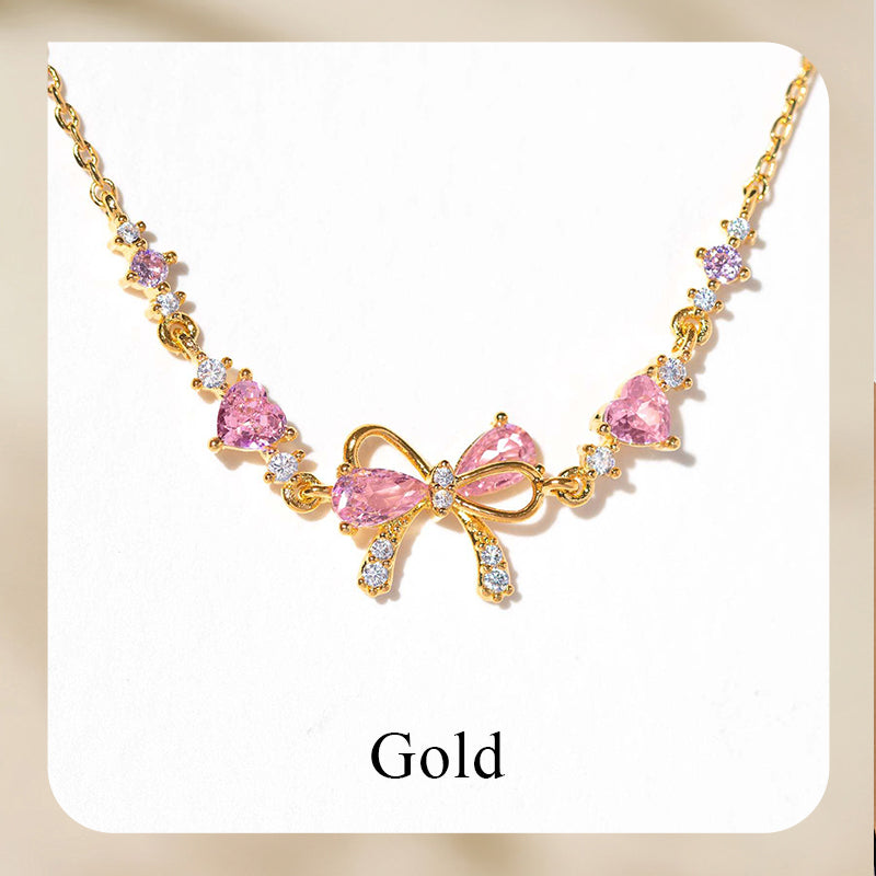 Women’s Delicate Pink Bow Bracelet
