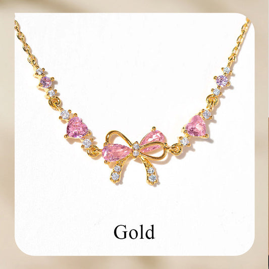 Women’s Delicate Pink Bow Bracelet